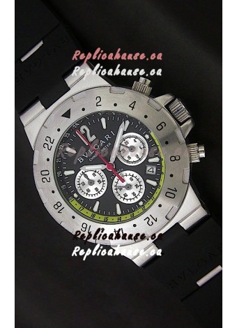 Bvlgari Diagono Chrono Swiss Replica Watch in Black Dial