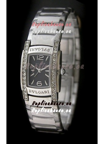 Bvlgari Assioma Japanese Replica Quartz Watch in Black Dial