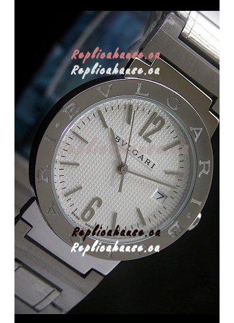 Bvlgari Diagono Japanese Replica Quartz Watch in White Dial