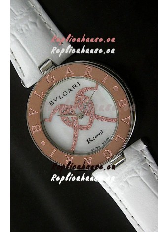 Bvlgari B.zerol Japanese Replica Quartz Watch in White Dial
