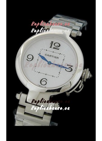 Cartier Pasha de Swiss Replica Automatic Watch in White Dial
