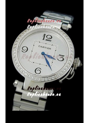 Cartier Pasha de Swiss Replica Automatic Watch in White Dial