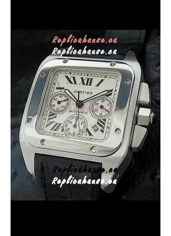 Cartier Santos Swiss Replica Watch in White Dial
