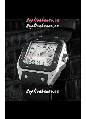 Cartier Santos Swiss Replica Watch in White Dial