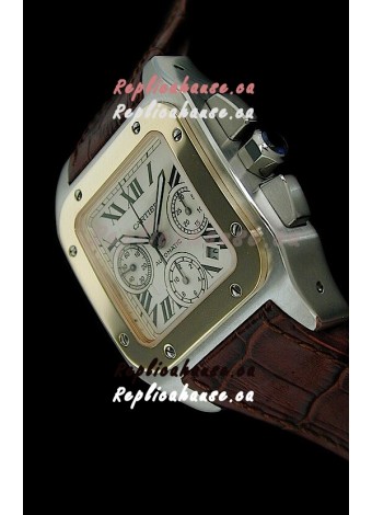 Cartier Santos Swiss Replica Watch in White Dial