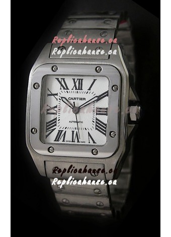 Cartier Santos Swiss Replica Watch in White Dial