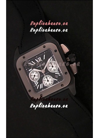 Cartier santos Swiss Replica Watch in Black Dial