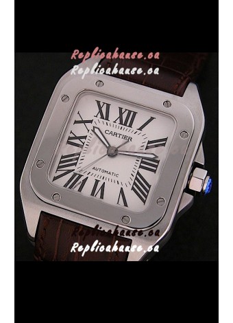 Cartier Santos Swiss Replica Watch in White Dial