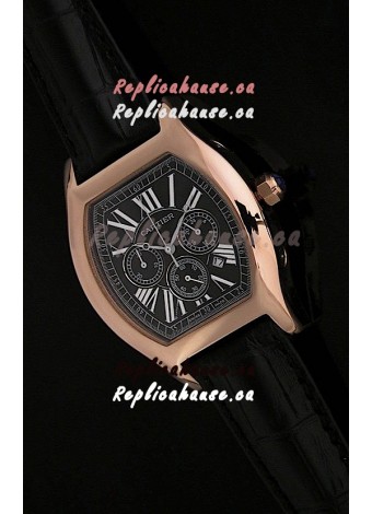 Cartier Tortue Japanese Replica Watch in Black Dial