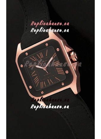 Cartier Santos Swiss Replica Watch in Black Dial