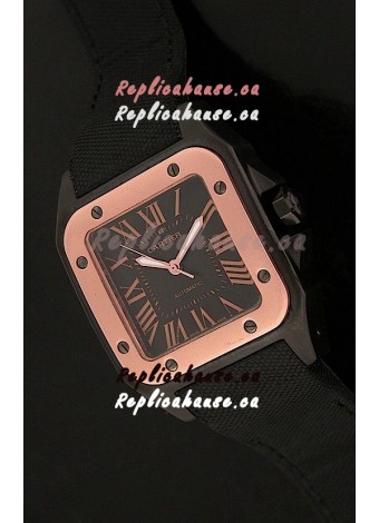 Cartier Santos Swiss Replica Watch in Black Dial