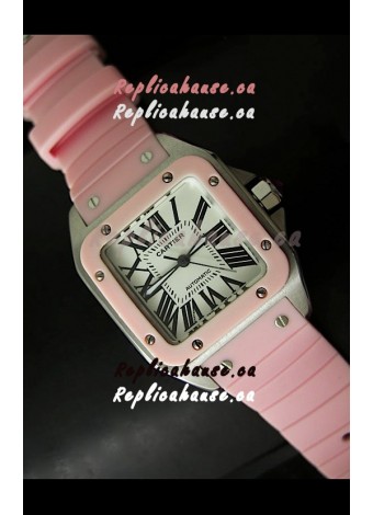 Cartier Santos Swiss Replica Watch in White Dial