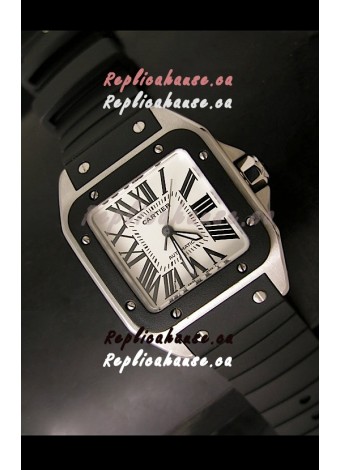 Cartier Santos 100 Swiss Automatic Replica Watch in Black