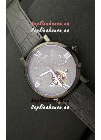 Cartier Calibre de Tourbillon PVD Swiss Watch in Grey Dial