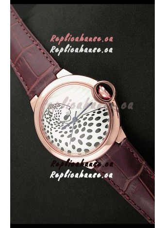 Ballon De Cartier Watch in Pink Gold Casing