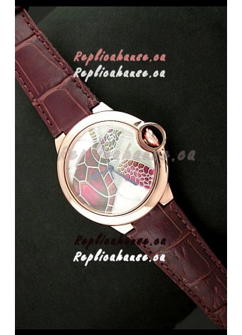 Ballon De Cartier Watch in Turtle Lacquered Dial
