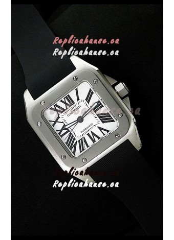 Cartier Santos 100 Swiss Replica Watch Titanium Bezel