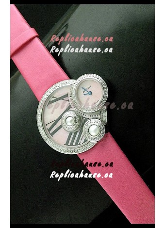 Cartier Jewellery Pearl Diamond Watch in Pink Strap