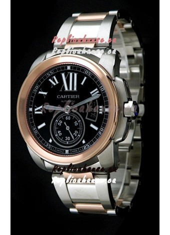 Cartier Calibre de Japanese Replica Rose Gold Watch