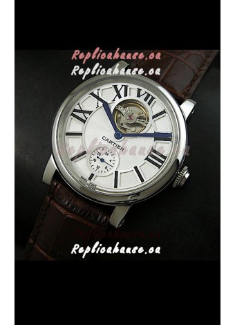 Ballon De Cartier Flying Tourbillon Japanese Replica Watch - Brown Strap