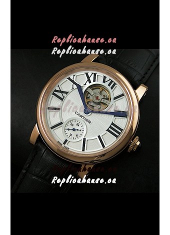 Ballon De Cartier Flying Tourbillon Japanese Replica Watch - Pink Gold Case