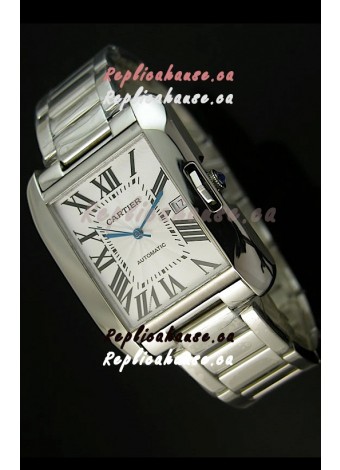 Cartier Tank Swiss Replica Watch in Stainless Steel Case