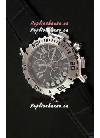 Chopard Happy Sport Swiss Replica Watch in Black Strap