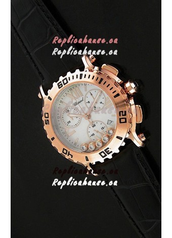 Chopard Happy Sport Swiss Replica Watch in Black Strap