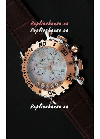 Chopard Happy Sport Swiss Replica Watch in Brown Strap