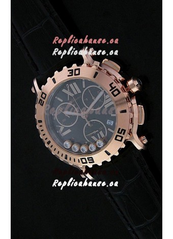 Chopard Happy Sport Swiss Replica Watch in Black Strap