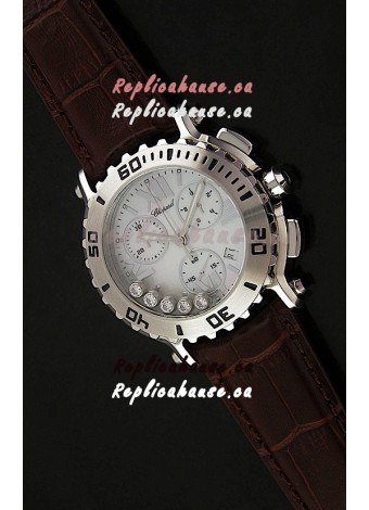 Chopard Happy Sport Swiss Replica Watch in Brown Strap