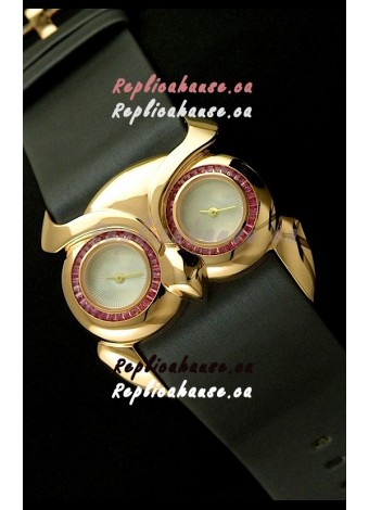Chopard Animal World Ladies Owl Watch in Black Strap