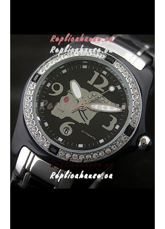 Corum Imitation Ceramics Japanese Replica Watch in Black Dial