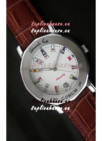 Corum Admiral's Cup Japanese Replica Watch in White Dial