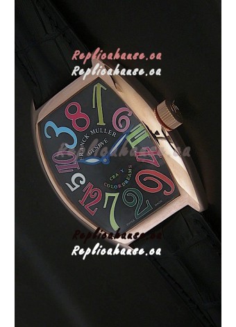 Franck Muller Crazy Color Dreams Japanese Replica Watch in Black Dial