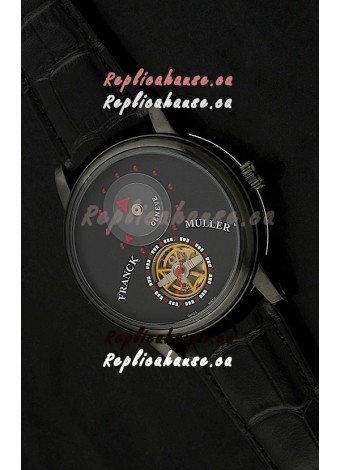 Franck Muller Classic Tourbillon Japanese Replica Watch in Black Strap