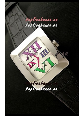 Franck Muller Geneve Infinity Japanese Steel Watch in Multi Color Roman Markers