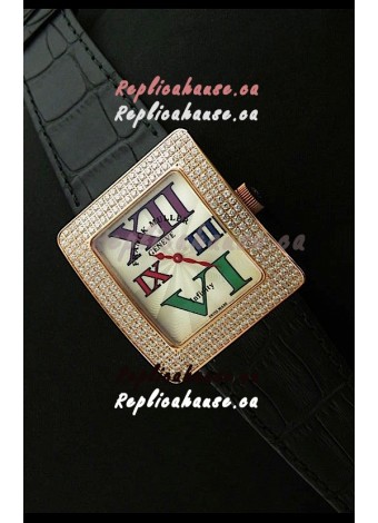 Franck Muller Geneve Infinity Japanese Gold Watch in Multi Color Roman Markers