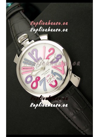 Gaga Milano Italy Japanese Replica Watch in Multi Color Arabic Markers