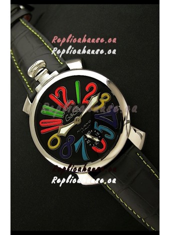 Gaga Milano Italy Japanese Replica Watch in Black Dial