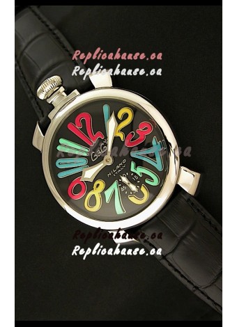 Gaga Milano Italy Japanese Replica Watch in Full Black