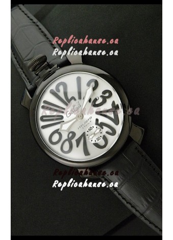Gaga Milano Italy Japanese Replica PVD Watch in Black Markers