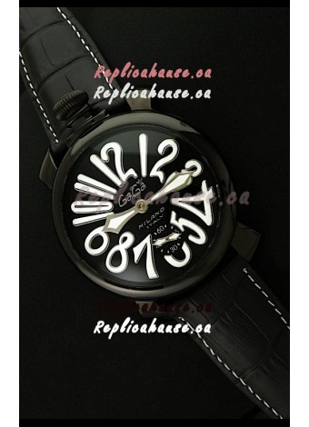 Gaga Milano Italy Japanese Replica PVD Watch in White Markers