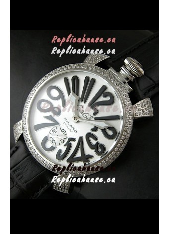 Gaga Milano Italy Manuale Replica Japanese Watch in Black Strap