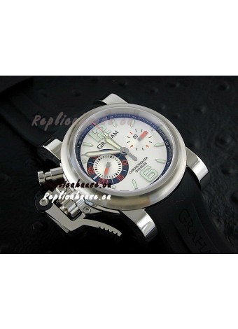 Graham Chronofighter Oversize Swiss Replica Watch in Silver Dial