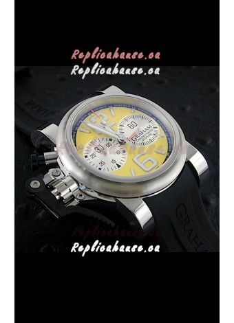 Graham Chronofighter Oversize Swiss Replica Watch in Yellow Dial