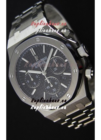Audemars Piguet Royal Oak Chronograph Black Dial Steel Strap Swiss Replica Watch 