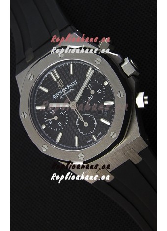 Audemars Piguet Royal Oak Chronograph Black Dial Rubber Strap Swiss Replica Watch 