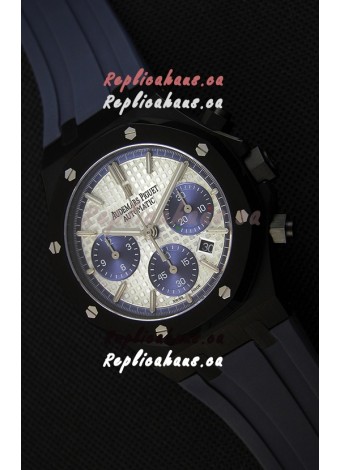 Audemars Piguet Royal Oak Chronograph Silver Toned Dial Blue Subdials Swiss Replica Watch
