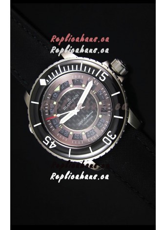 Blancpain 500 Fathoms Swiss Replica Watch in Grey Carbon Dial - 1:1 Mirror Edition